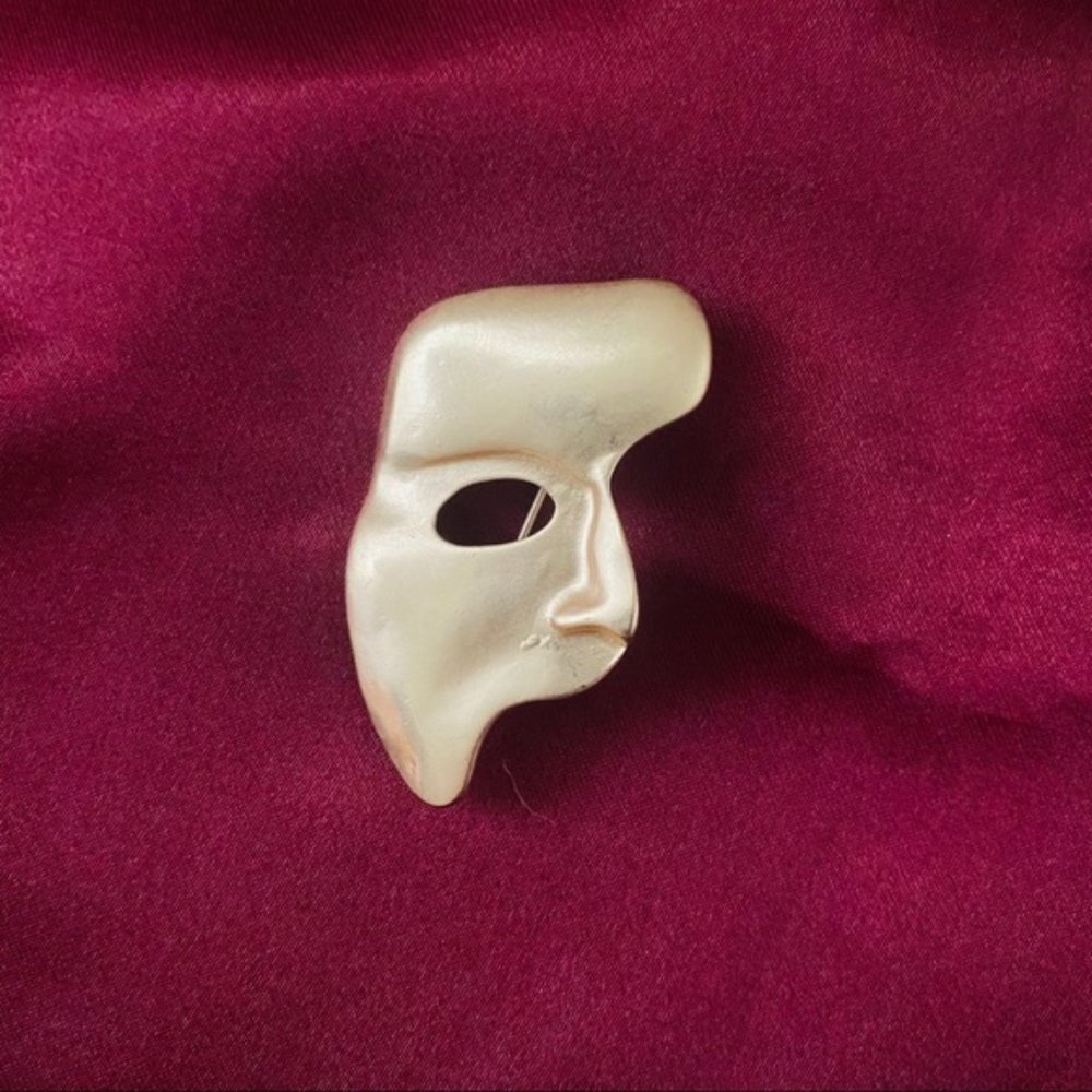 💕Last one Opera Mask Art Golden Brooch Pins - Picture 2 of 6